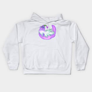 Magical Purple Wizard Cat Kids Hoodie